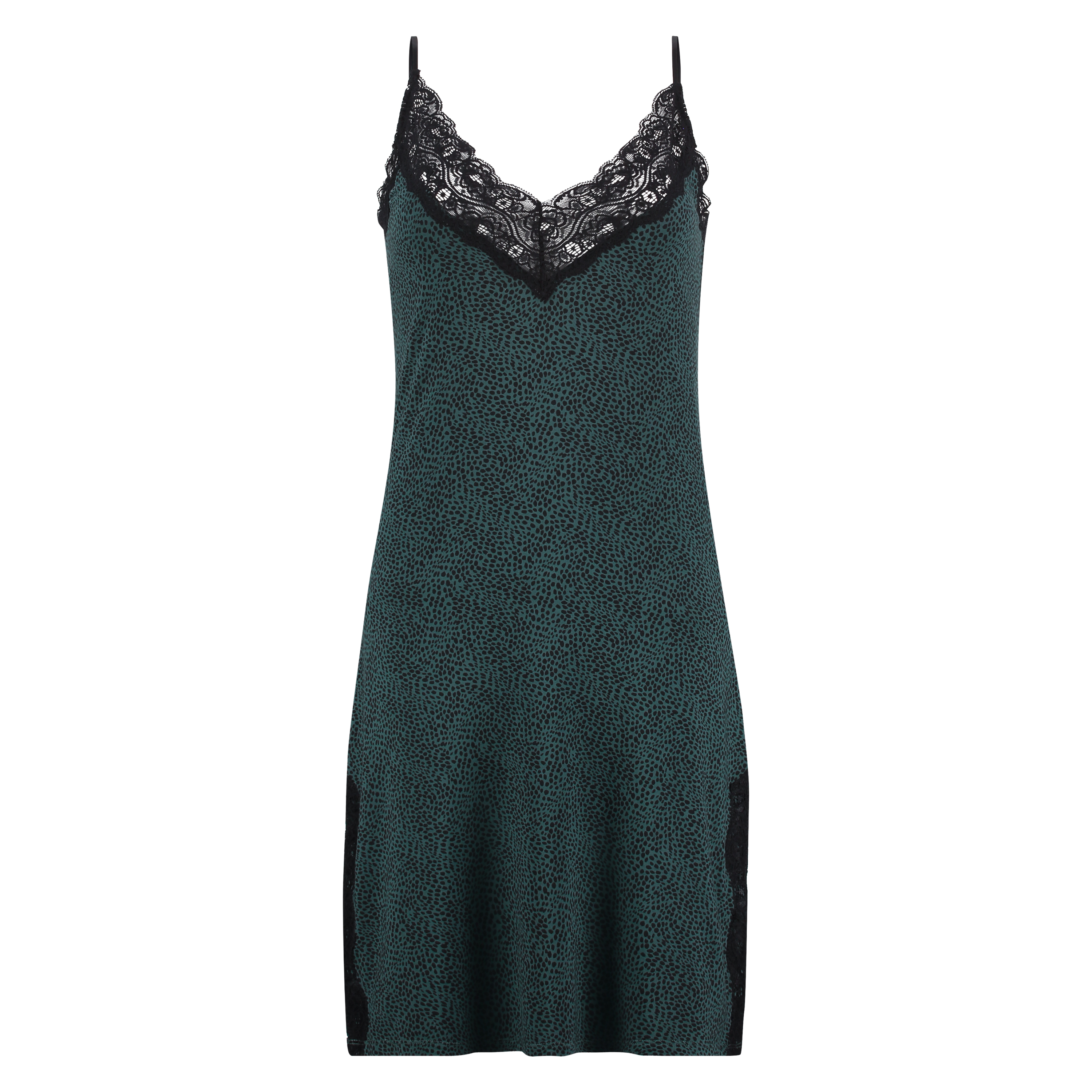 Slipdress Jersey lace, Groen, main