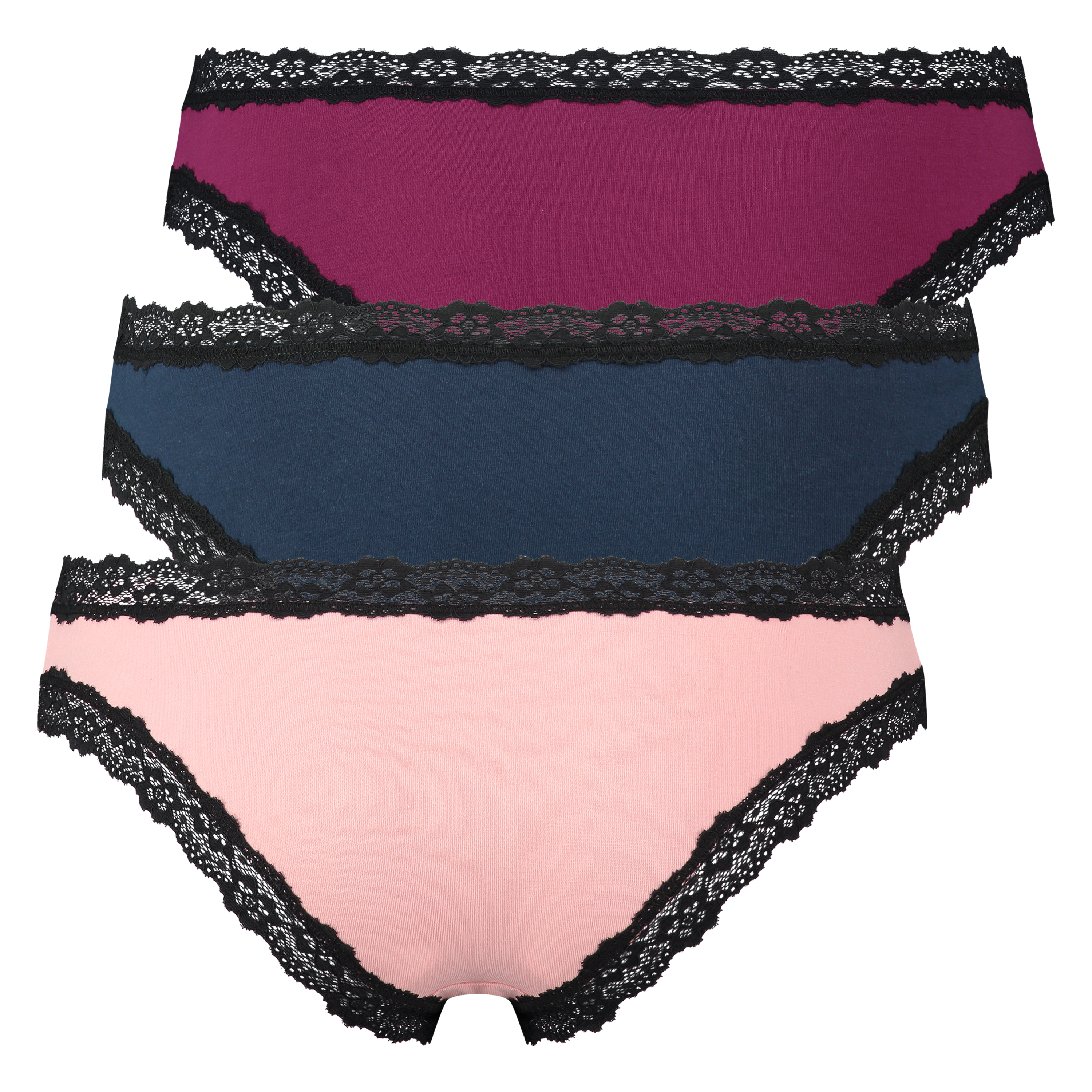 3 paar brazilian katoen, Paars, main